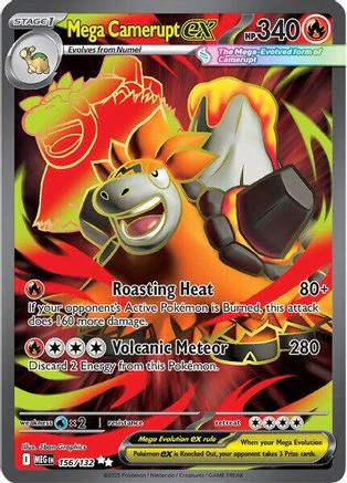 Mega Camerupt ex - 156/132 156 - ME01 Mega Evolution Holofoil
