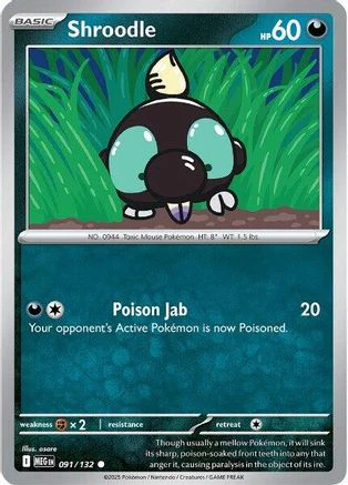 Shroodle - 091/132 91 - ME01 Mega Evolution Reverse Holofoil