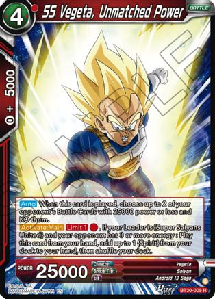SS Vegeta, Unmatched Power (BT30-008) - Three Glorious Fighters